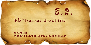 Bölcsics Urzulina névjegykártya